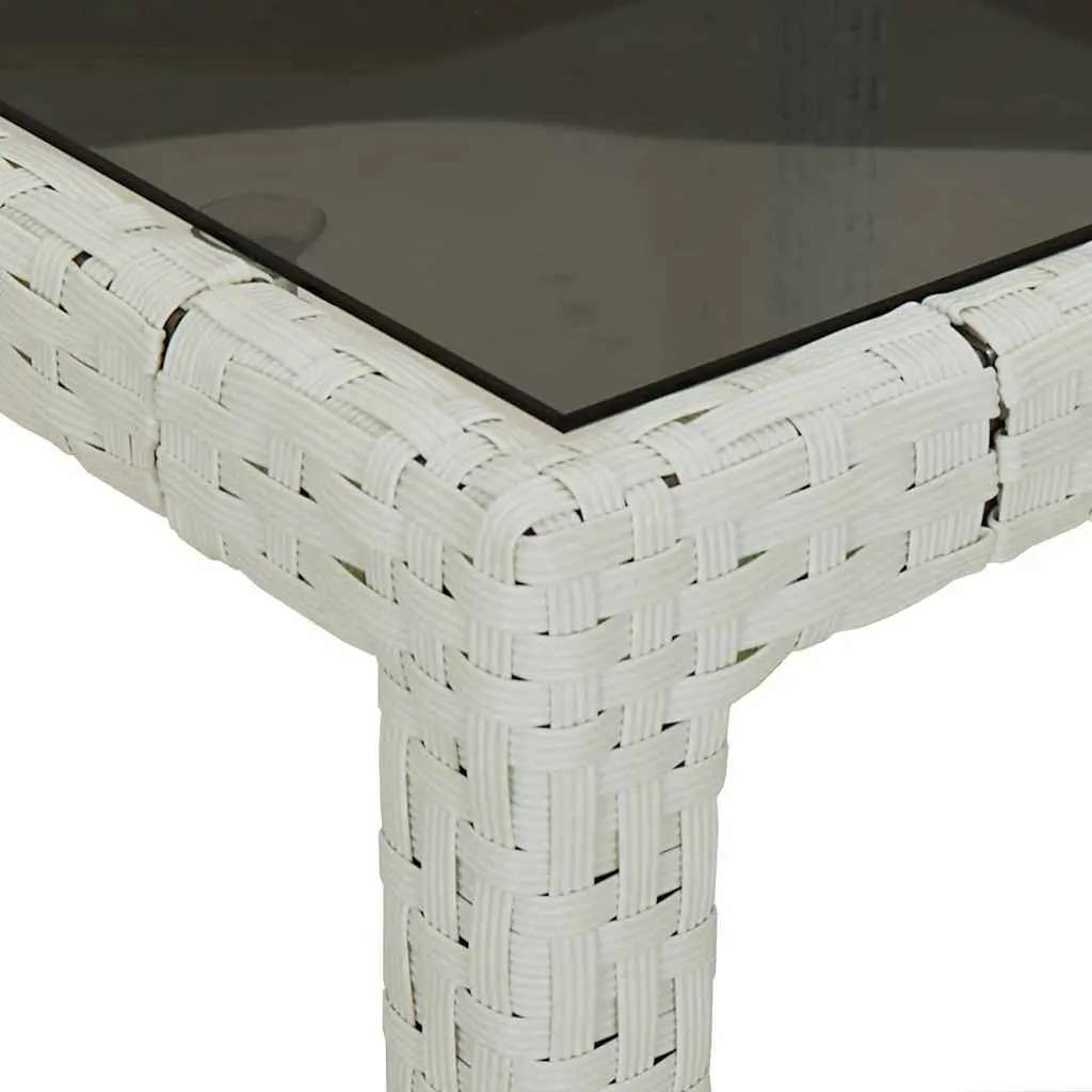 White Poly Rattan Garden Dining Table 190x90x75cm