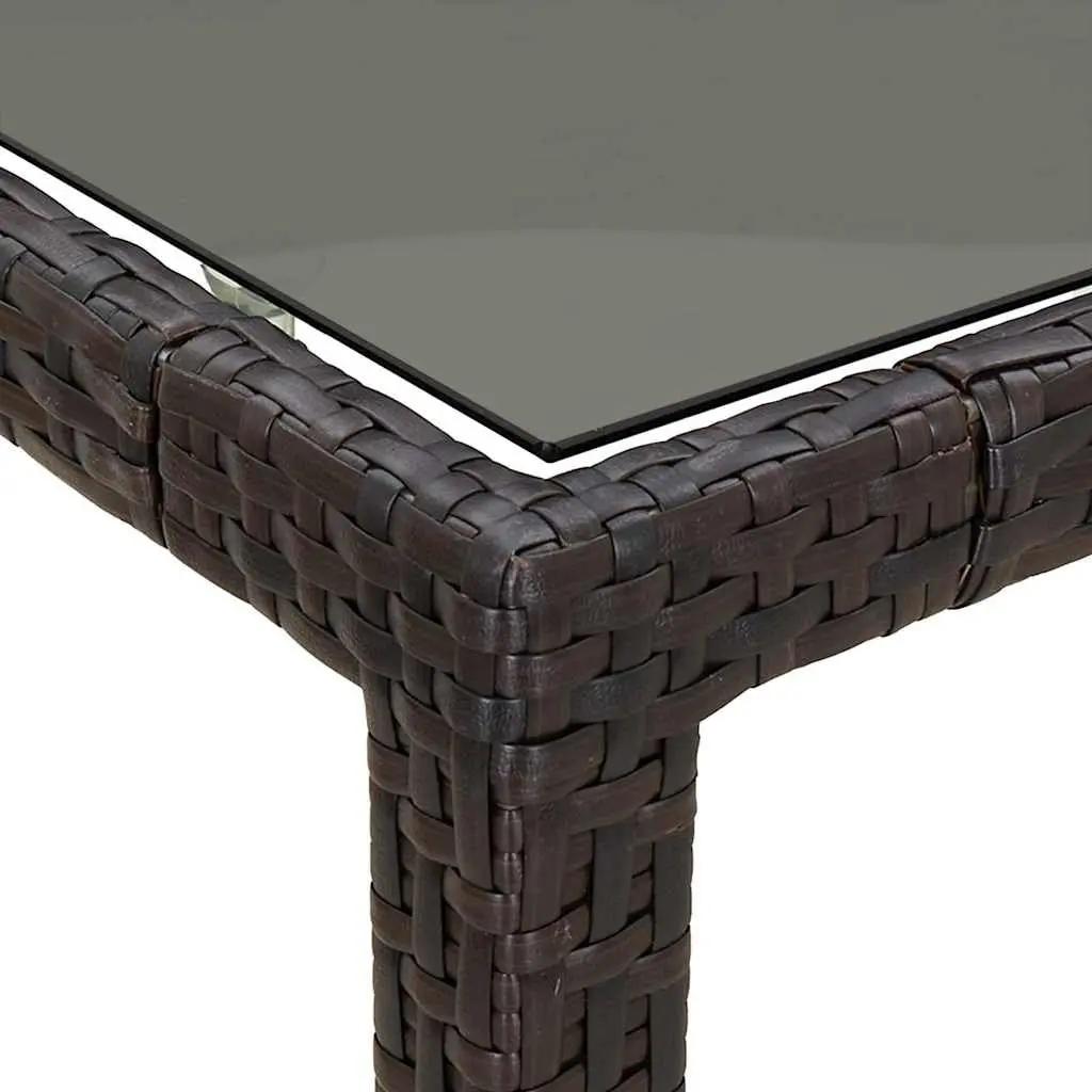 Garden Dining Table Poly Rattan Steel Frame 250x100x75cm Brown