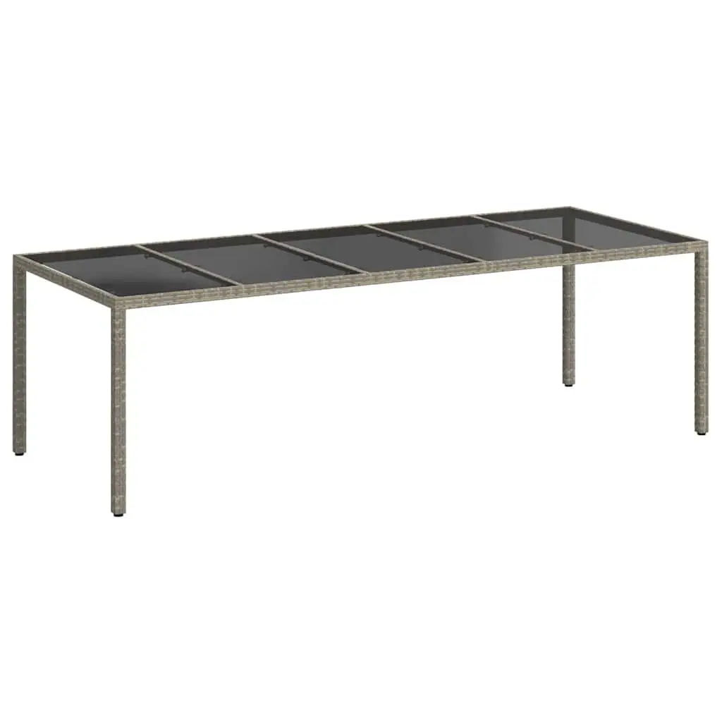 Garden Dining Table Poly Rattan Steel Frame Grey 250x100x75cm