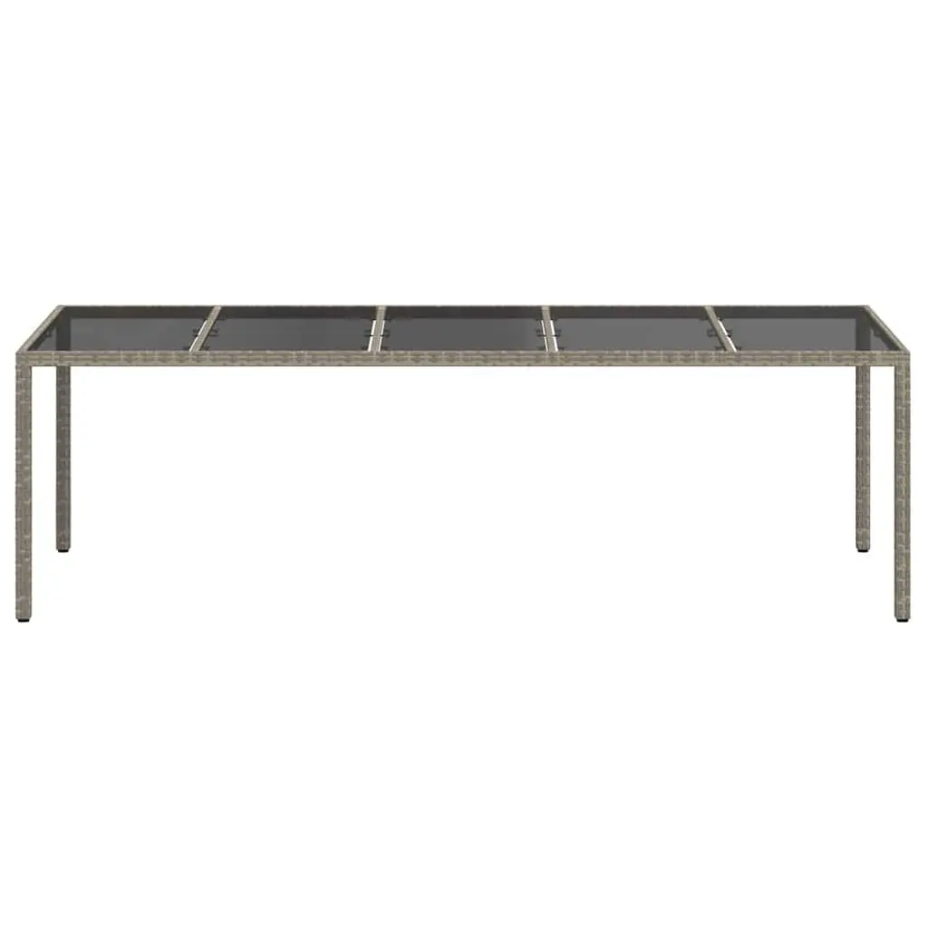 Garden Dining Table Poly Rattan Steel Frame Grey 250x100x75cm