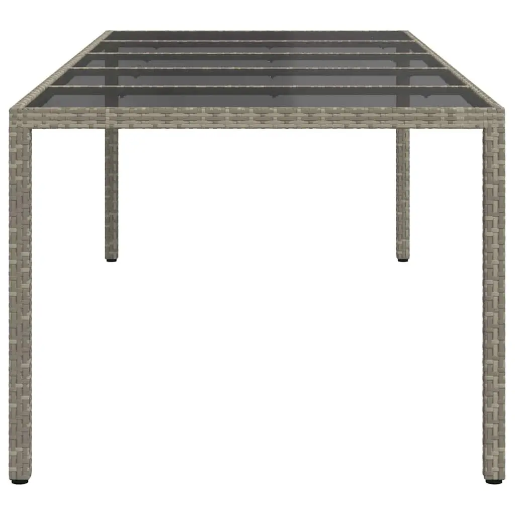 Garden Dining Table Poly Rattan Steel Frame Grey 250x100x75cm
