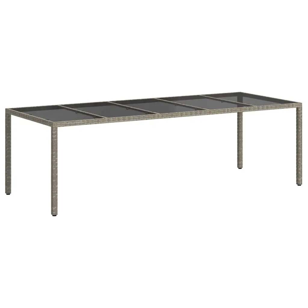 Garden Dining Table Poly Rattan Steel Frame Grey 250x100x75cm