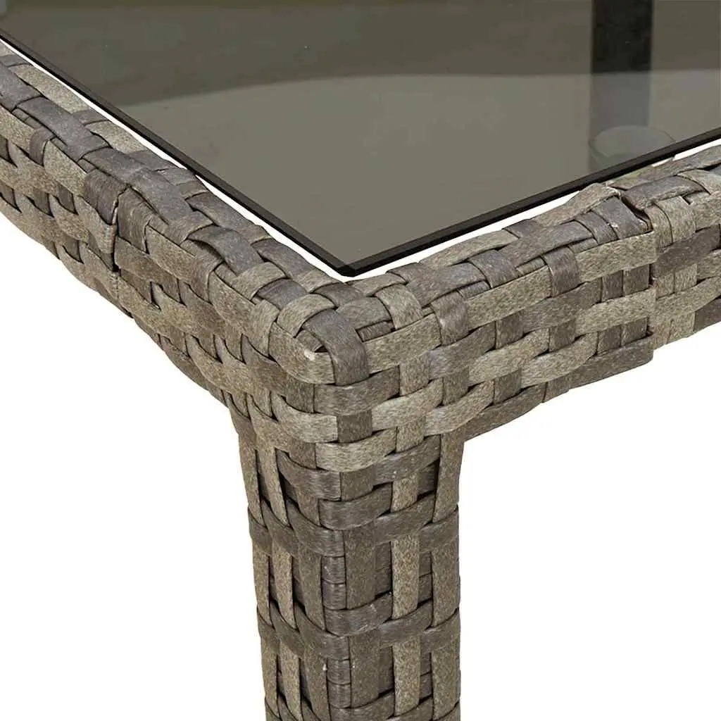 Garden Dining Table Poly Rattan Steel Frame Grey 250x100x75cm