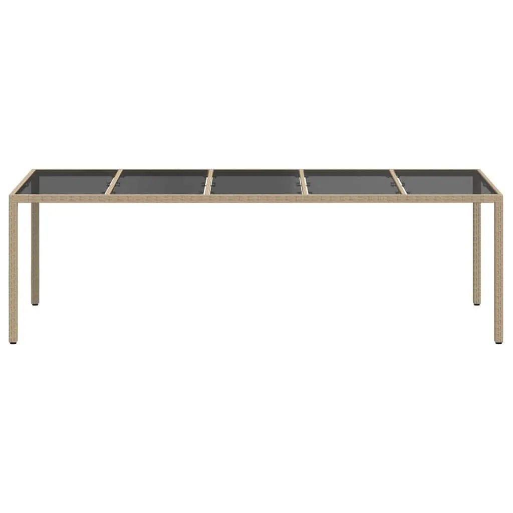 Garden Dining Table Poly Rattan Steel Frame Beige 250x100x75cm