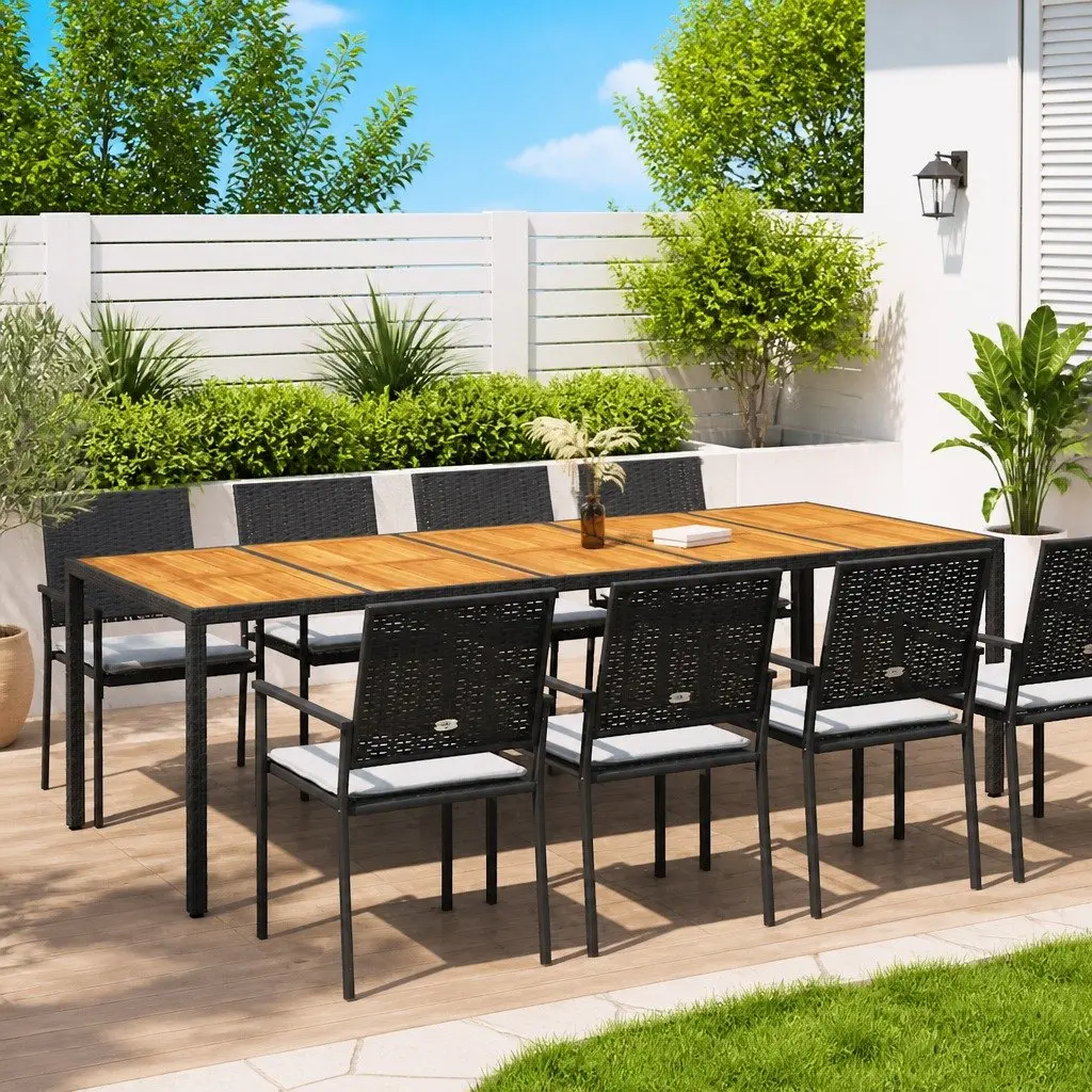 Black Outdoor Dining Table with Durable Build