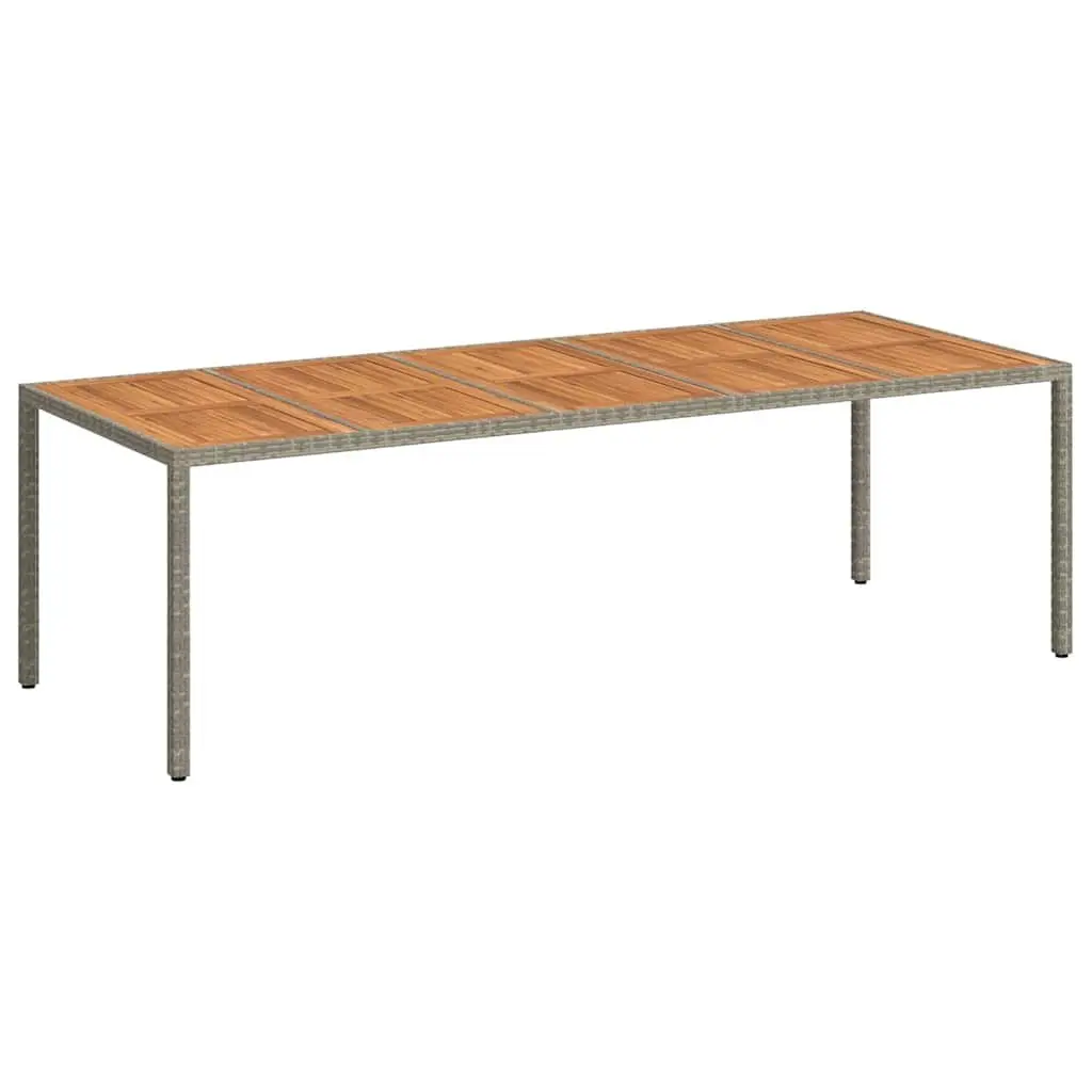 Grey Poly Rattan Garden Dining Table 250x100x75cm