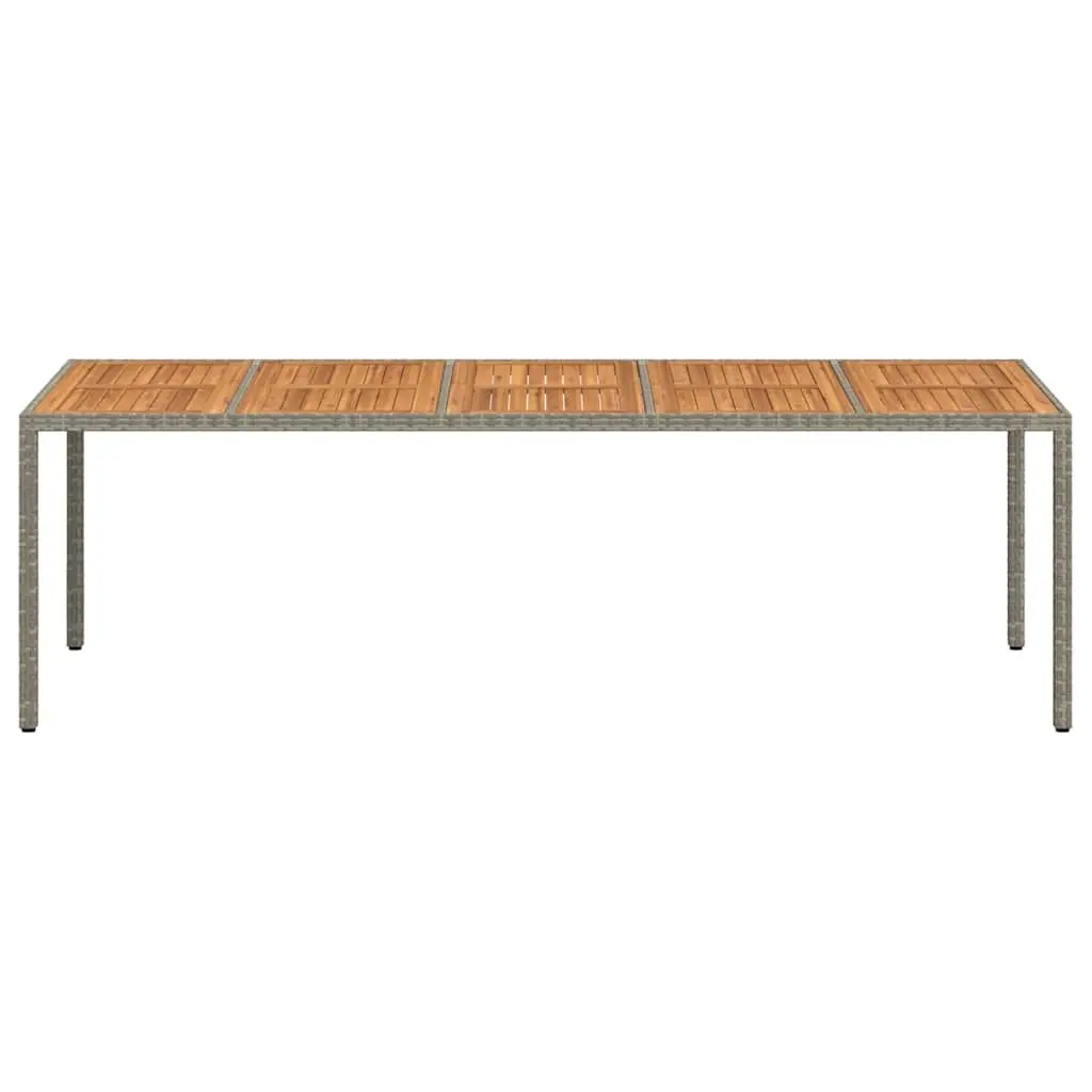 Grey Poly Rattan Garden Dining Table 250x100x75cm