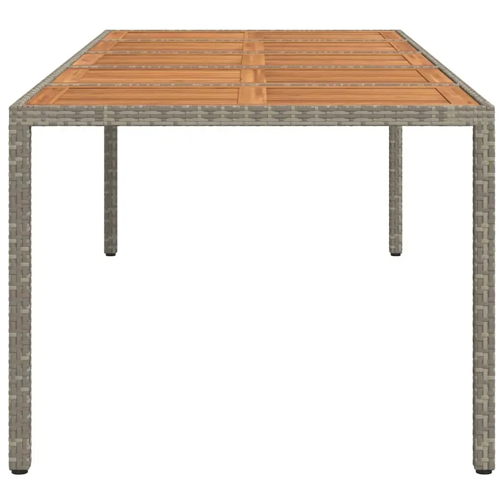 Grey Poly Rattan Garden Dining Table 250x100x75cm