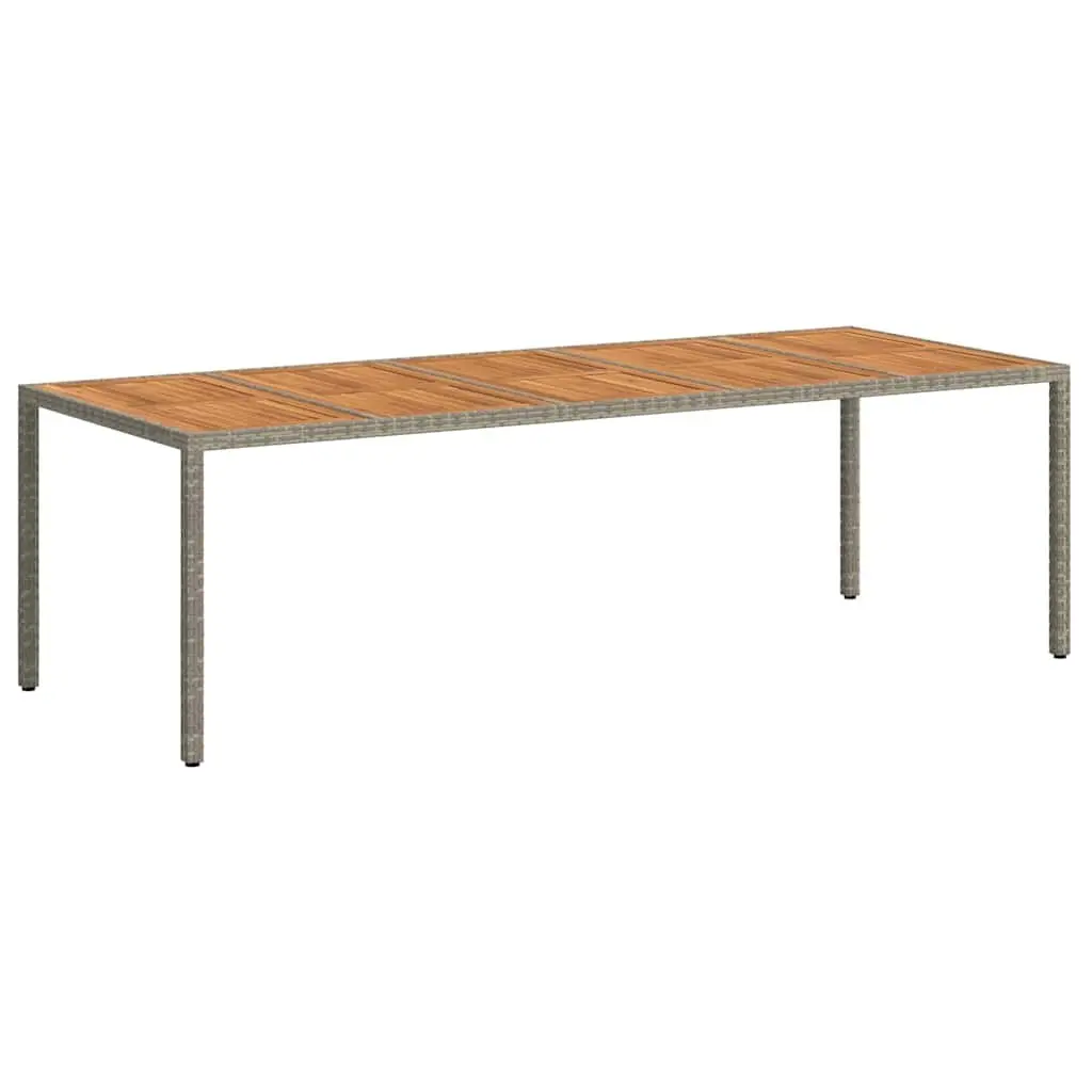 Grey Poly Rattan Garden Dining Table 250x100x75cm
