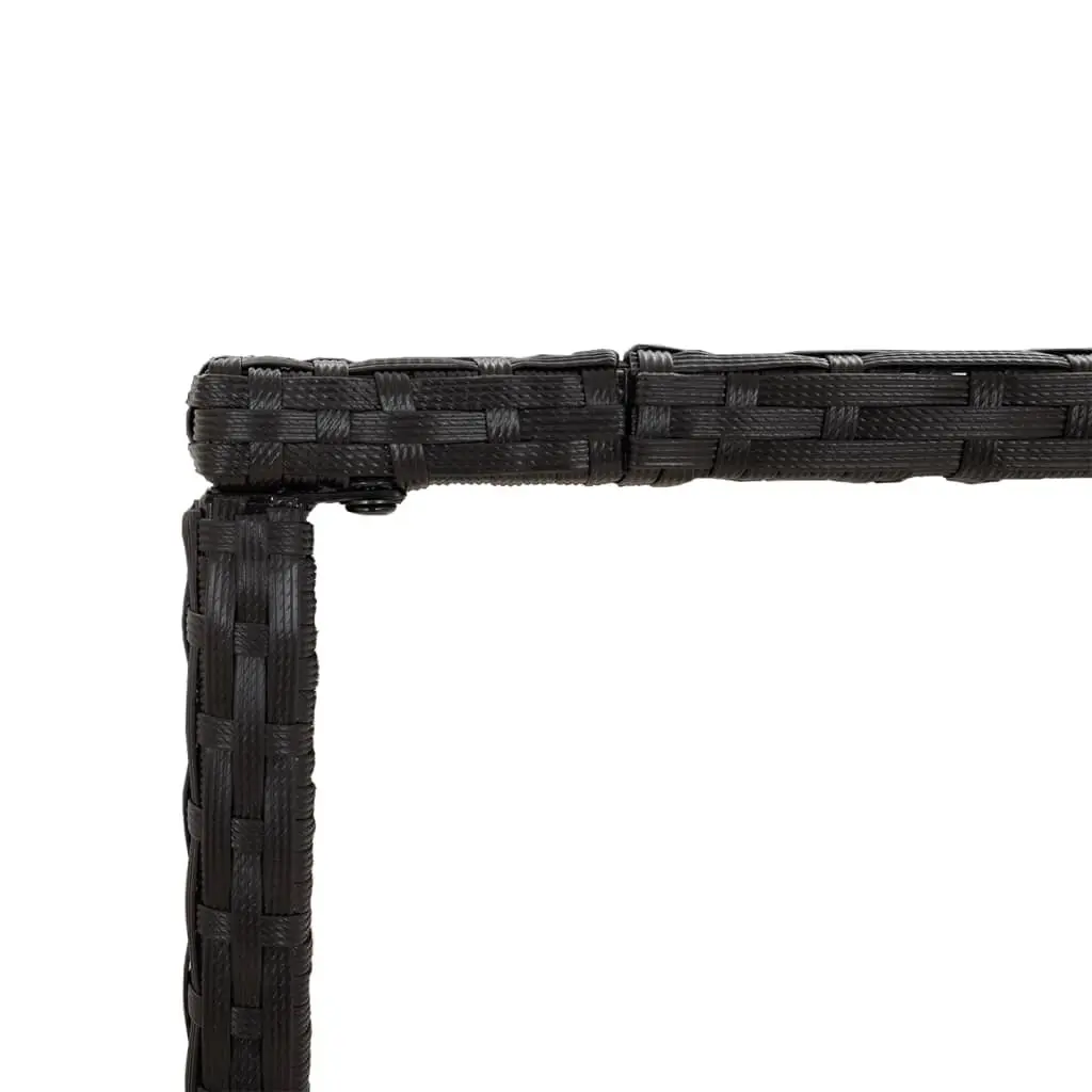 Black Bar Table with Tempered Glass Top