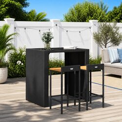 Modern Bar Stools 2 pcs Black for Indoor Outdoor Use