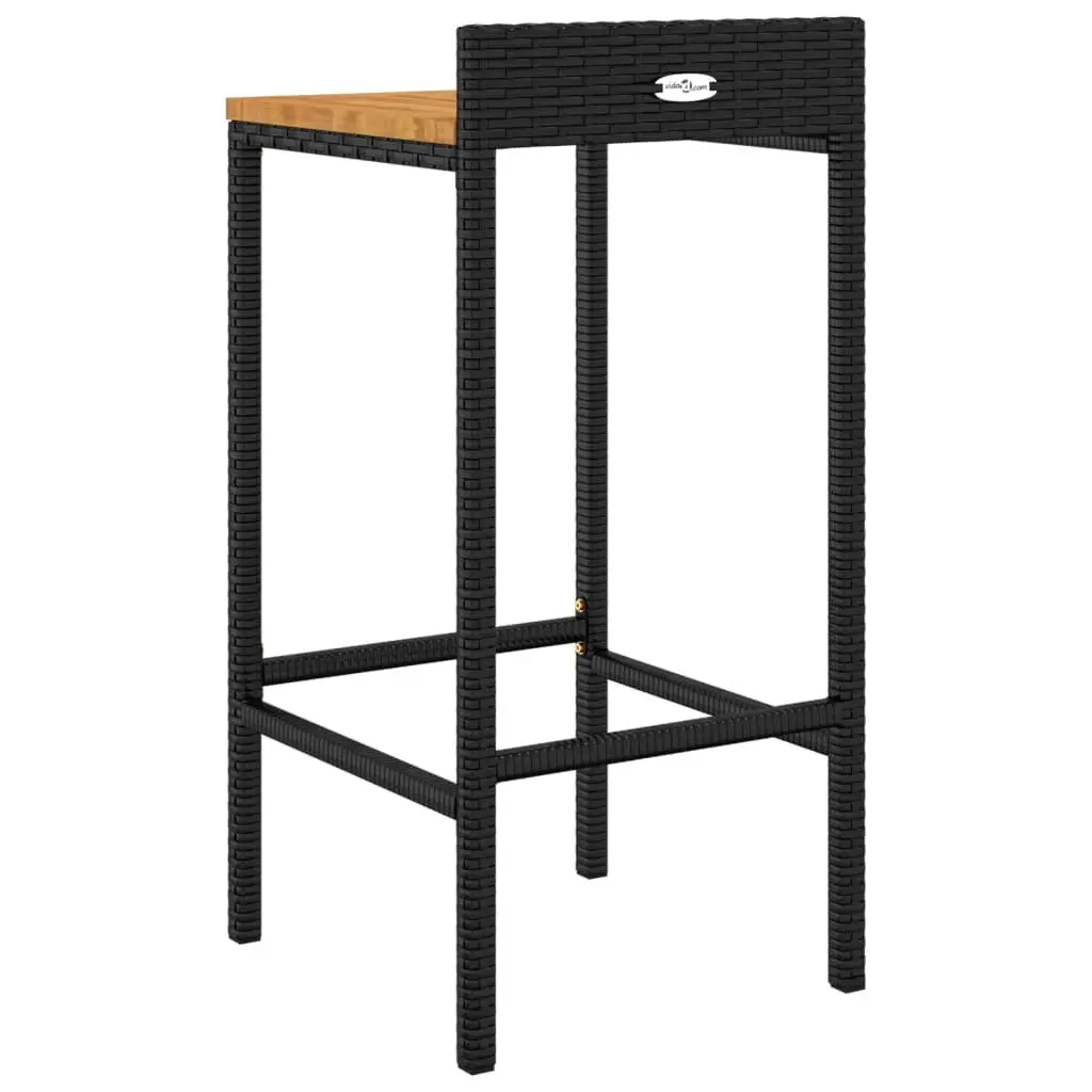 Bar Stools 2 pcs Black for Indoor Outdoor Use
