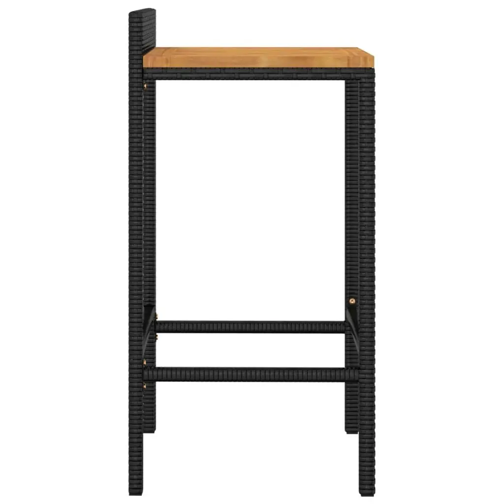 Bar Stools 2 pcs Black for Indoor Outdoor Use