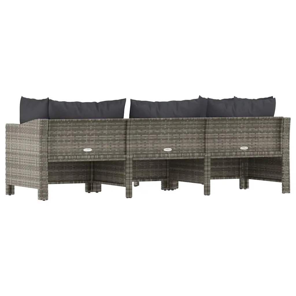 4 Piece Grey Poly Rattan Garden Lounge Set