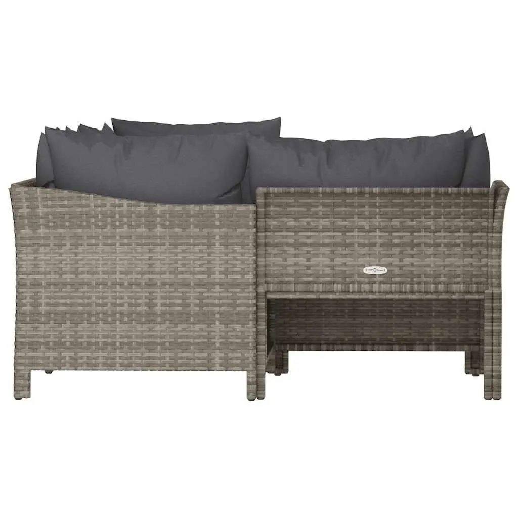 4 Piece Grey Poly Rattan Garden Lounge Set