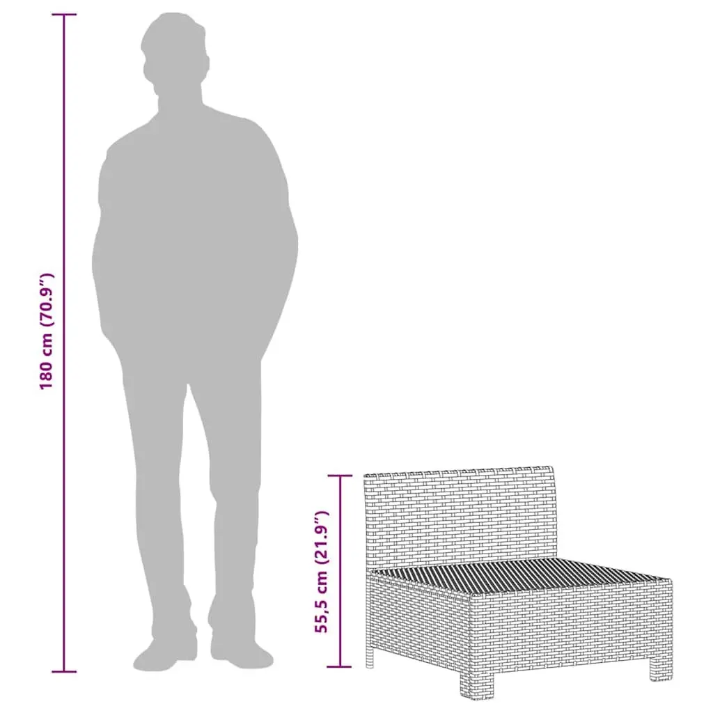 4 Piece Garden Lounge Set Poly Rattan Steel Frame Grey with Cushions