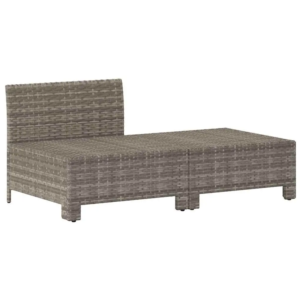 Garden Lounge Set Poly Rattan Steel Frame 2 Piece Grey with Cushions