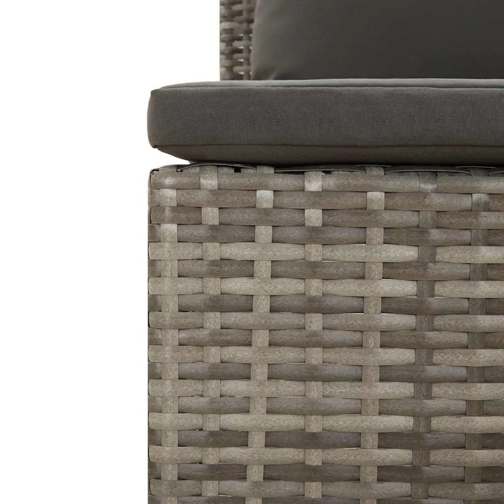 Garden Lounge Set Poly Rattan Steel Frame 2 Piece Grey with Cushions