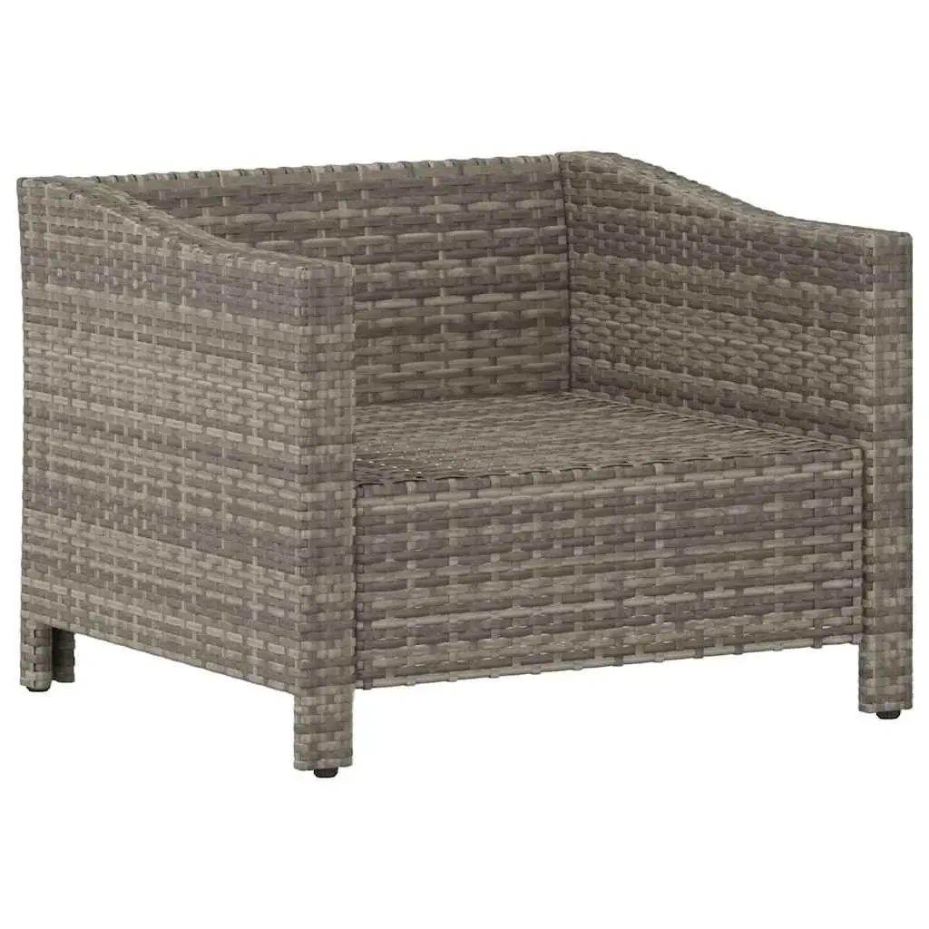 Garden Armchair Poly Rattan Steel Frame Grey Outdoor Furniture Seat