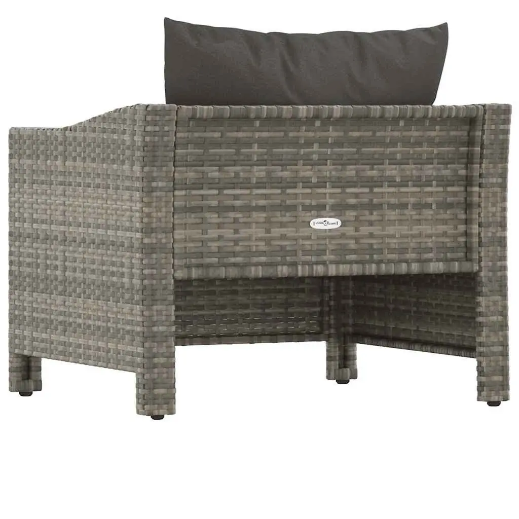 Garden Armchair Poly Rattan Steel Frame Grey Outdoor Furniture Seat