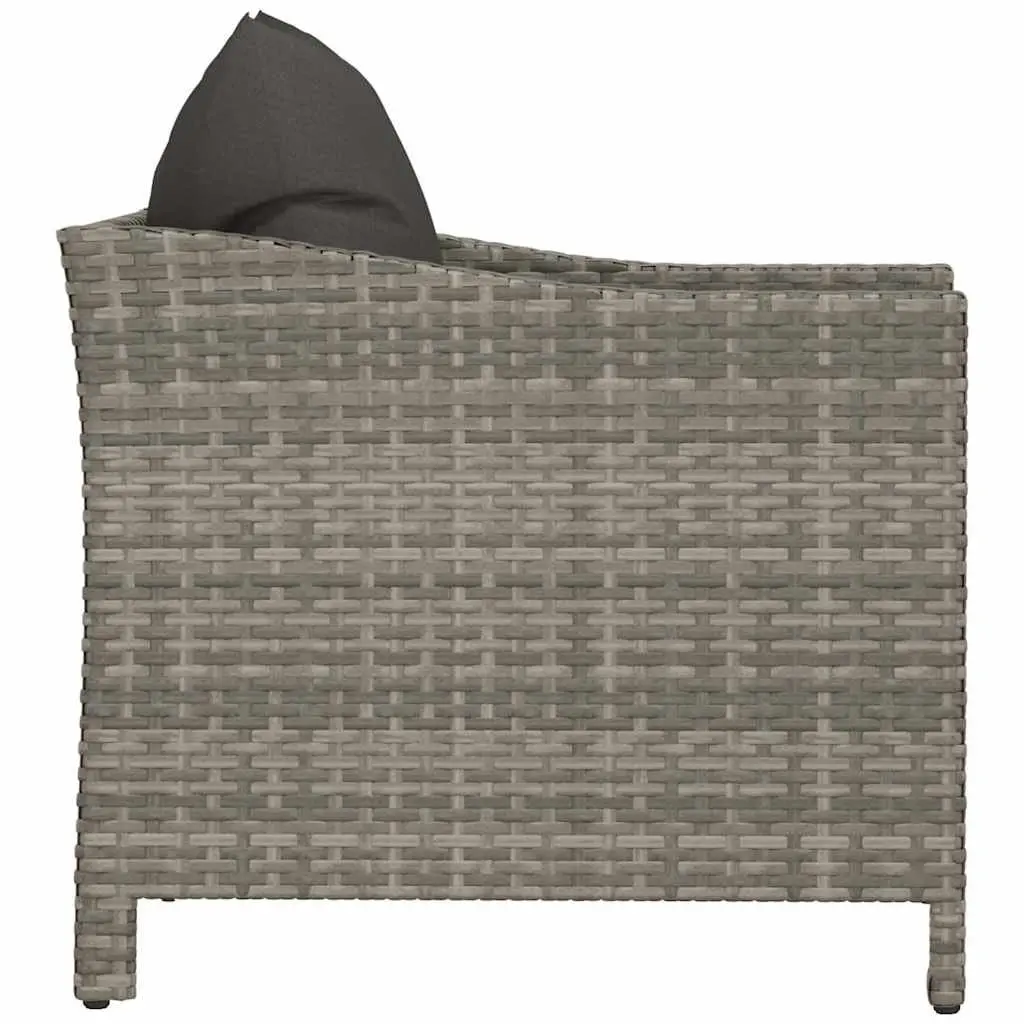 Garden Armchair Poly Rattan Steel Frame Grey Outdoor Furniture Seat