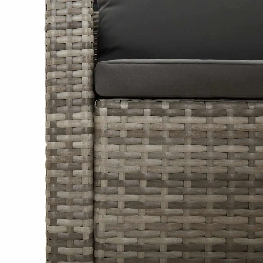 Garden Armchair Poly Rattan Steel Frame Grey Outdoor Furniture Seat