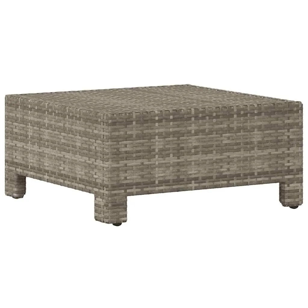 Grey Poly Rattan Garden Footrest with Cushion