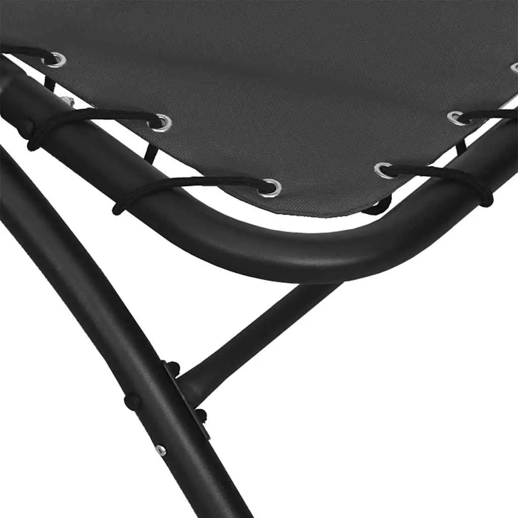 Grey Outdoor Sun Lounger with Adjustable Canopy