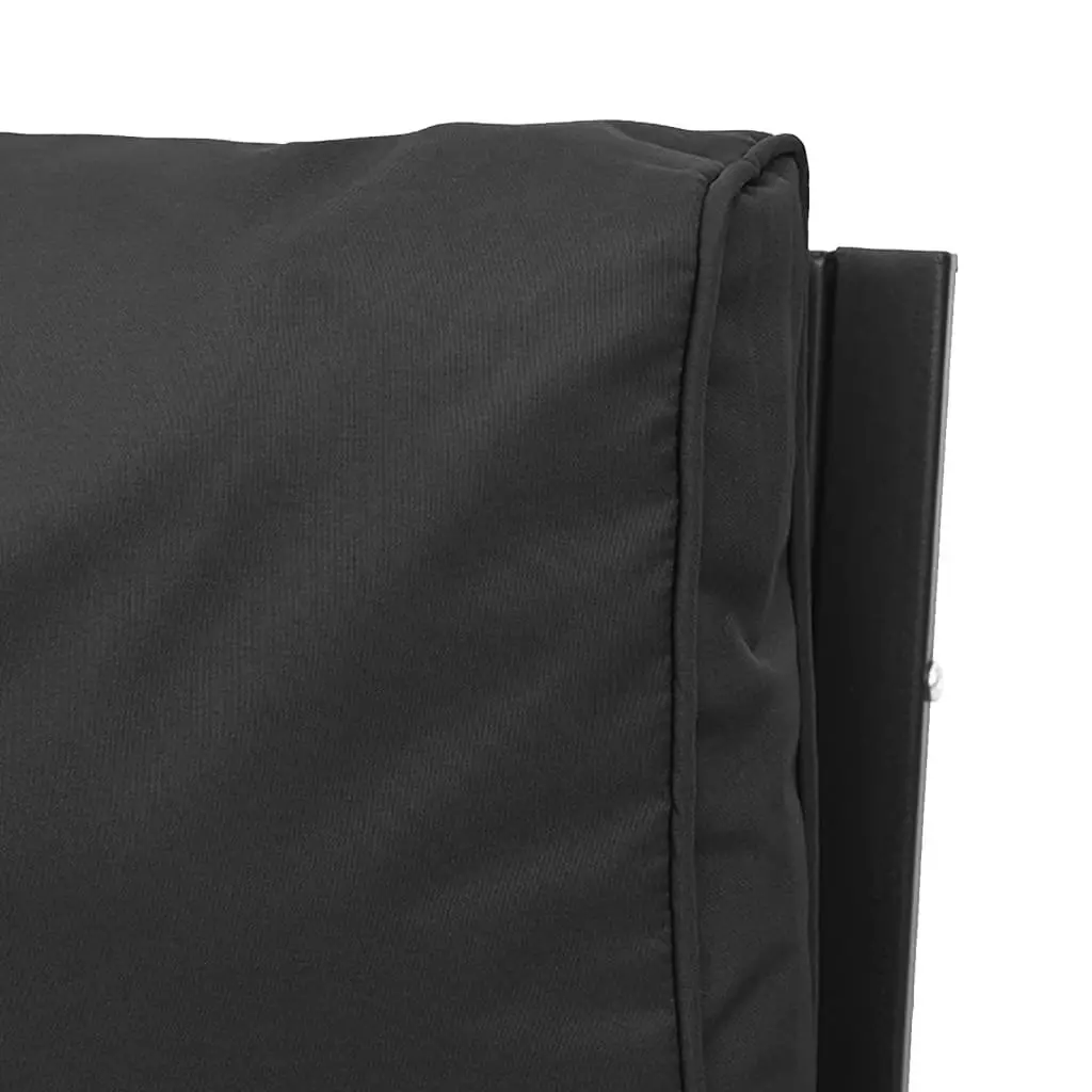 Garden Chairs Steel 2 pcs Outdoor Seating Cushioned Black