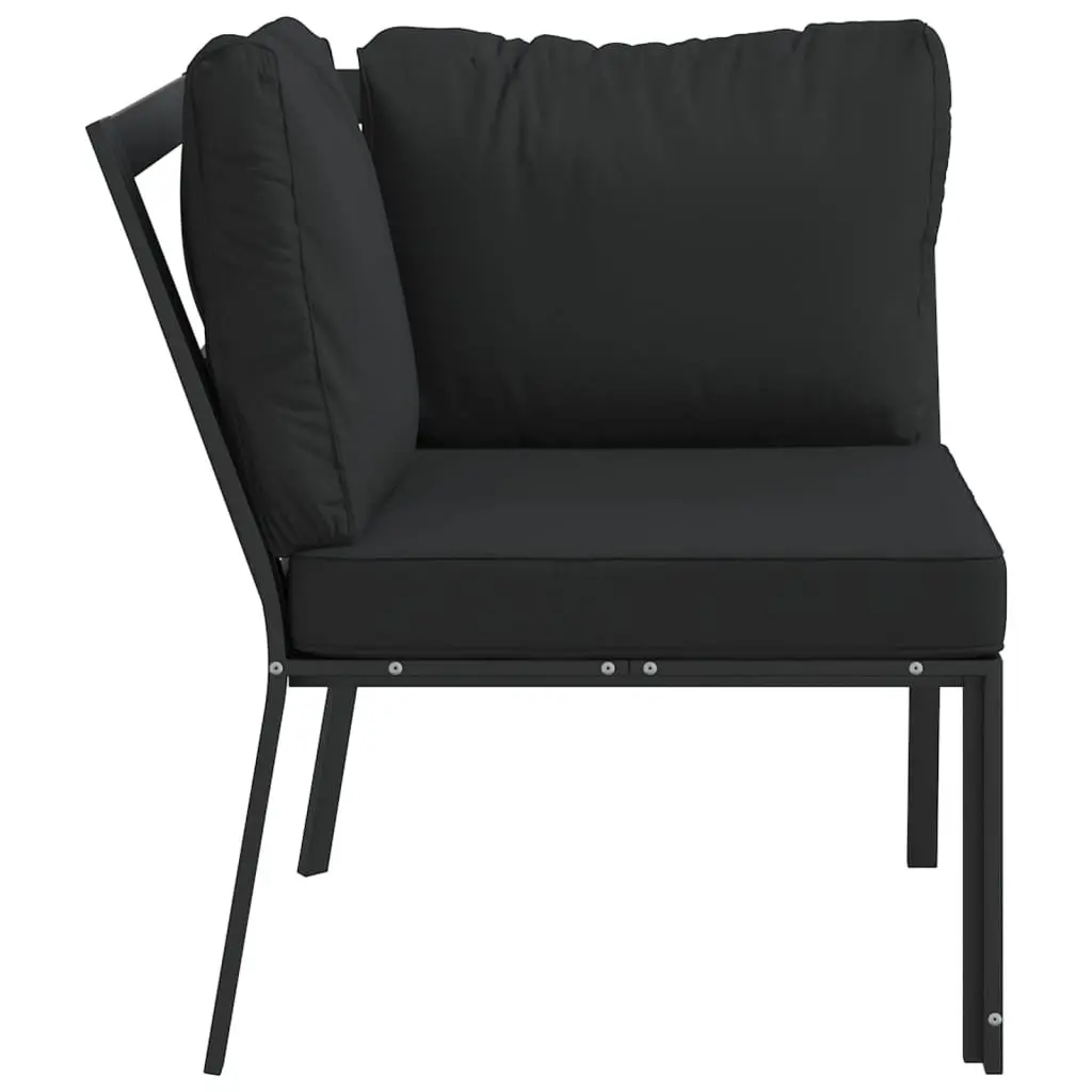 Garden Chair Steel Frame Grey Cushion Backrest 76x76x79cm