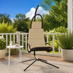 Durable Garden Swing Chair with Cream Cushion