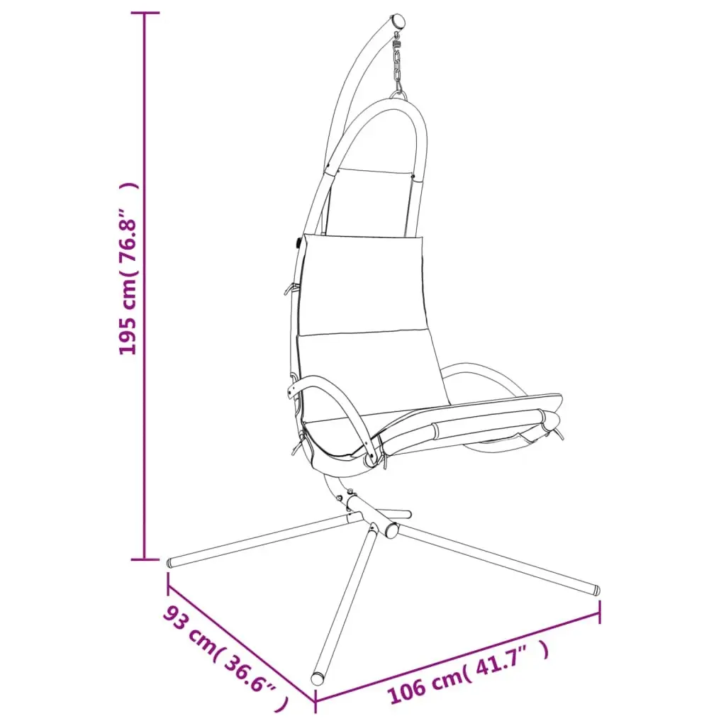 Garden Swing Chair with Cream Cushion