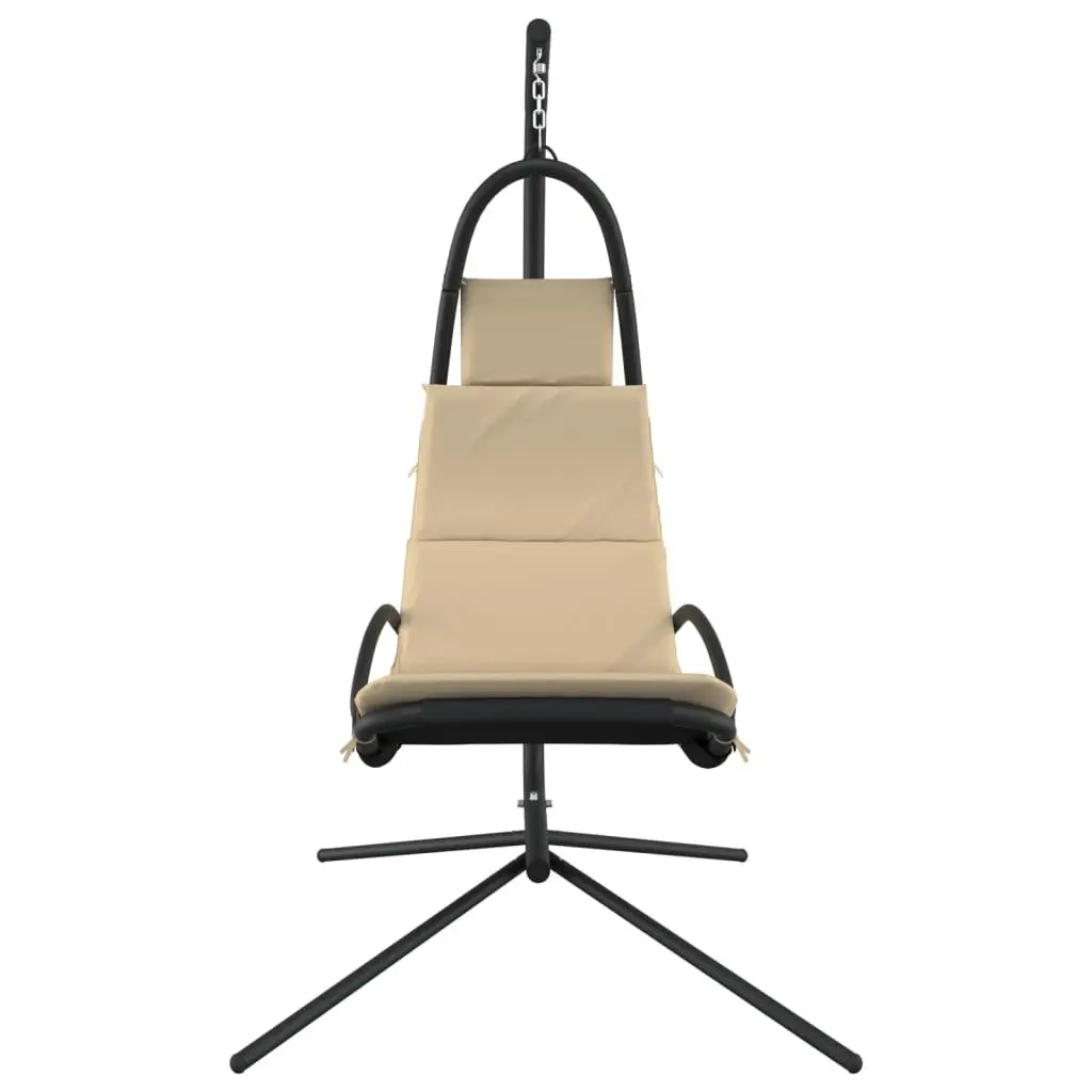 Garden Swing Chair with Cream Cushion