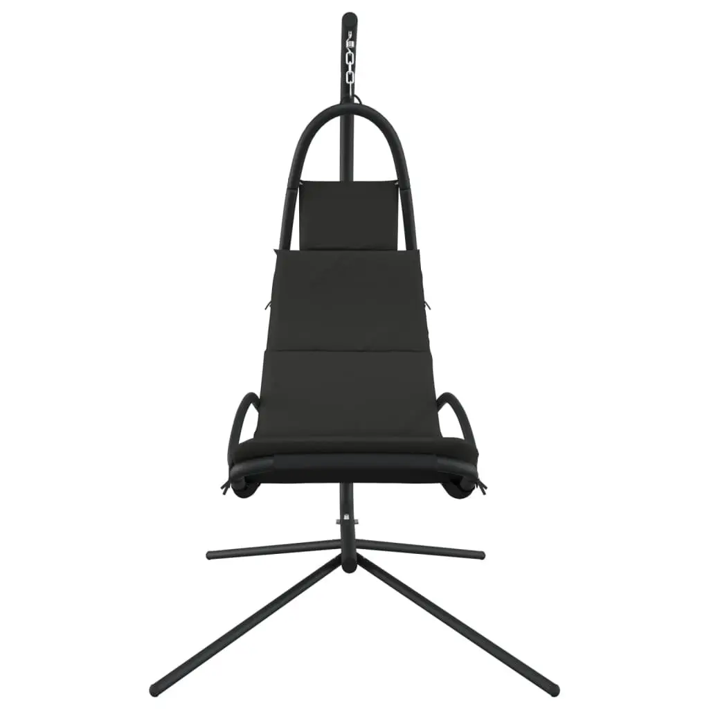 Garden Swing Chair Outdoor Hanging Seat with Cushion Grey Oxford Fabric Steel