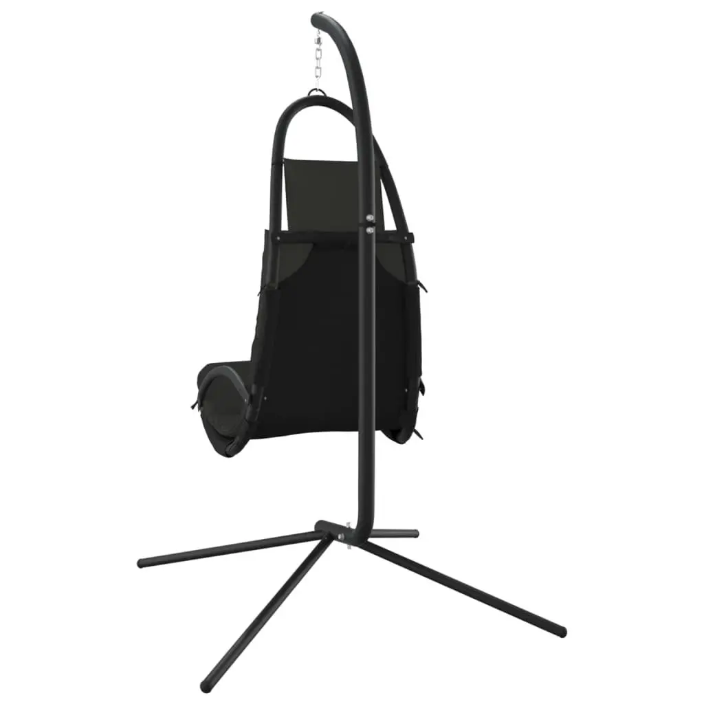 Garden Swing Chair Outdoor Hanging Seat with Cushion Grey Oxford Fabric Steel