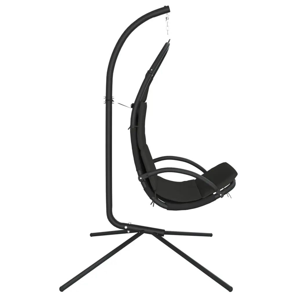 Garden Swing Chair Outdoor Hanging Seat with Cushion Grey Oxford Fabric Steel
