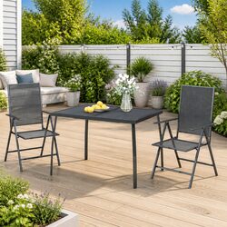 Contemporary Anthracite Steel Mesh Garden Dining Table