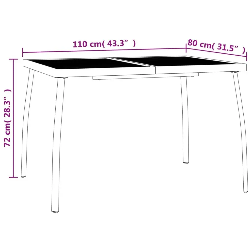 Anthracite Steel Mesh Garden Dining Table