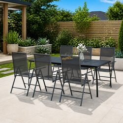 Anthracite Garden Table 200x100x72cm Steel Mesh Outdoor