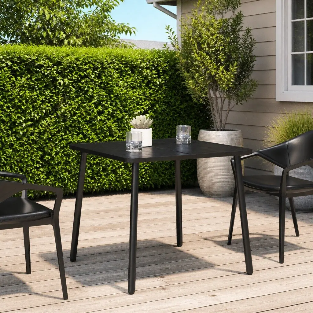 Garden Table Steel 80x80x71cm Anthracite Slatted