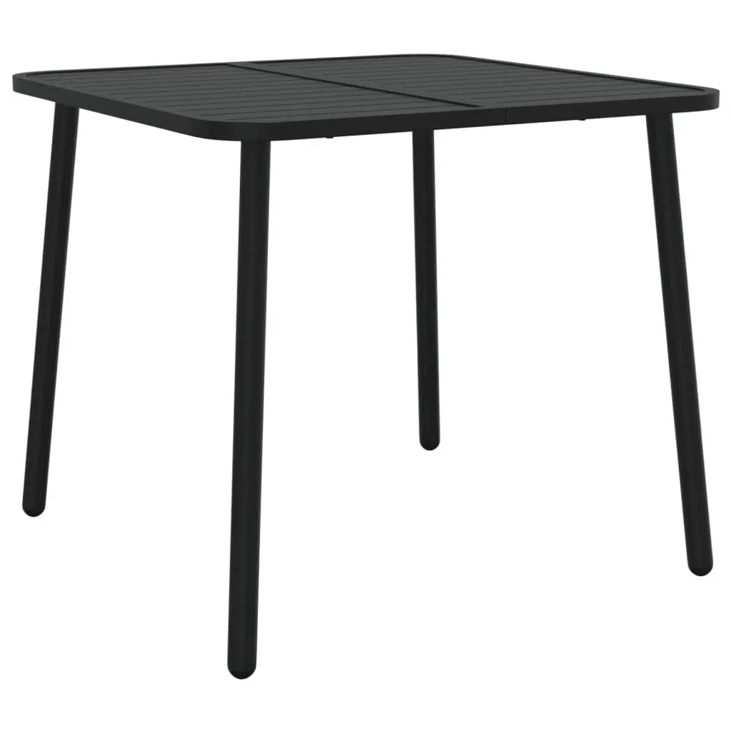 Garden Table Steel 80x80x71cm Anthracite Slatted
