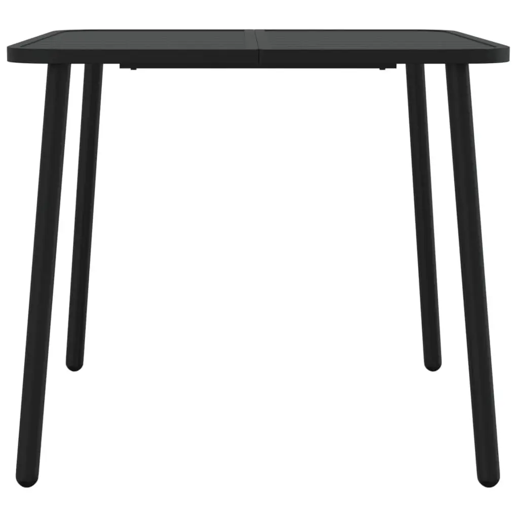 Garden Table Steel 80x80x71cm Anthracite Slatted