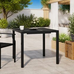 Anthracite Garden Table with Mesh Design, 80x80cm