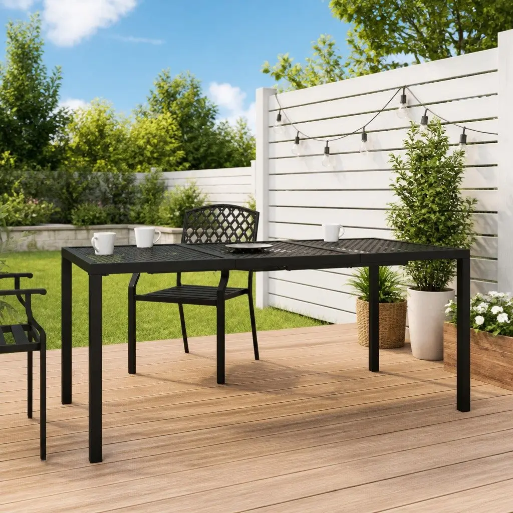 Anthracite Steel Mesh Garden Dining Table