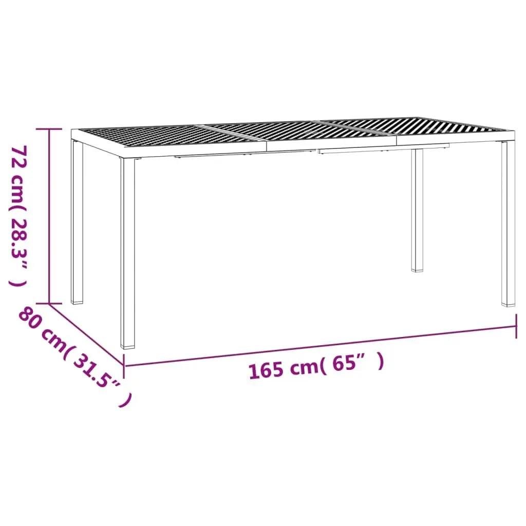 Anthracite Steel Mesh Garden Dining Table