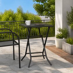 Sturdy Folding Garden Table in Anthracite Steel Mesh