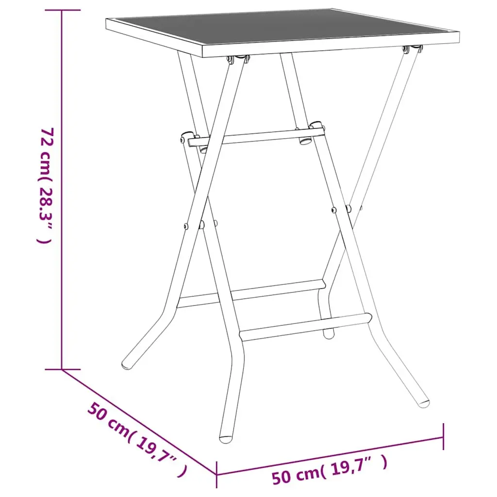 Folding Garden Table in Anthracite Steel Mesh