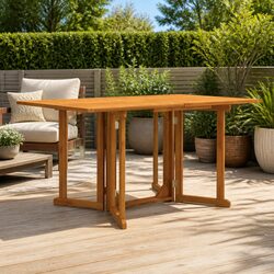 Brown Wooden Folding Butterfly Garden Table for Outdoor Dining