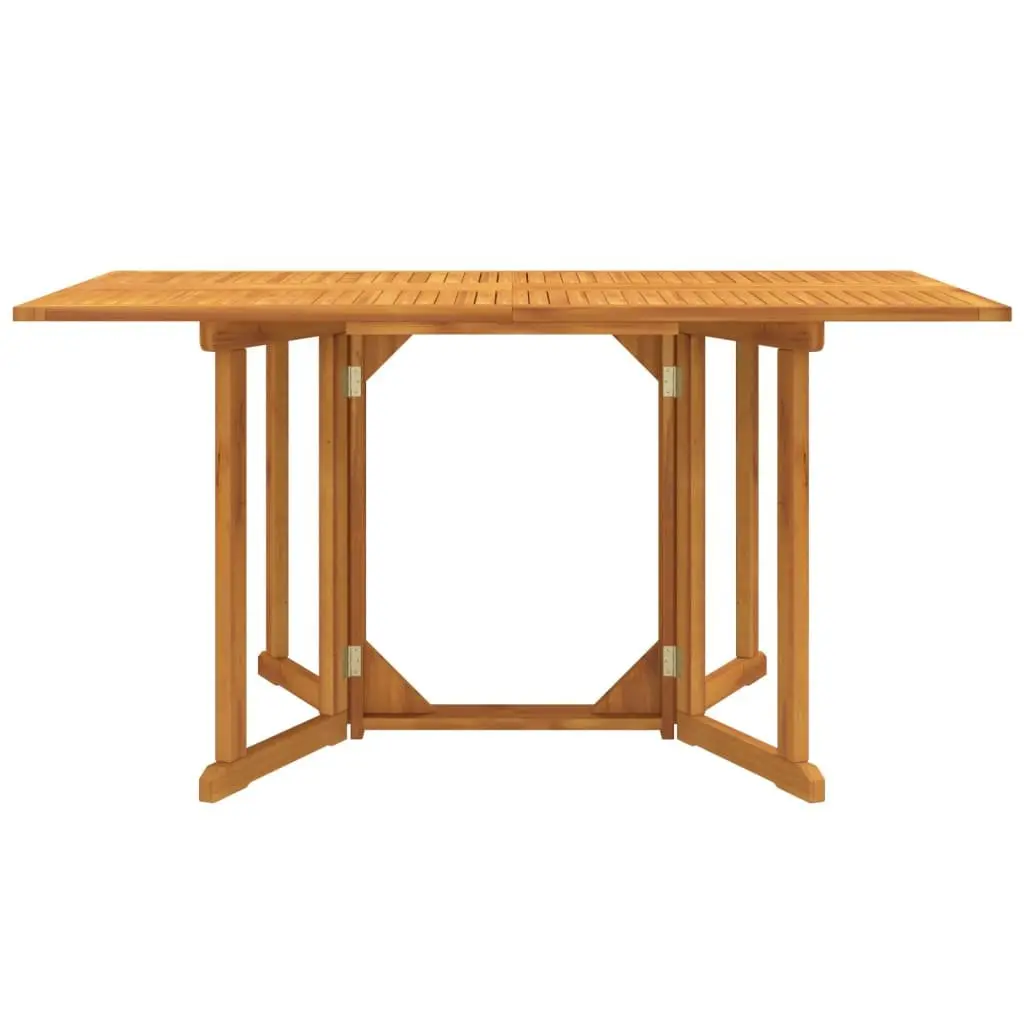 Folding Garden Table Solid Teak Wood 150 x 90 x 75 cm Brown