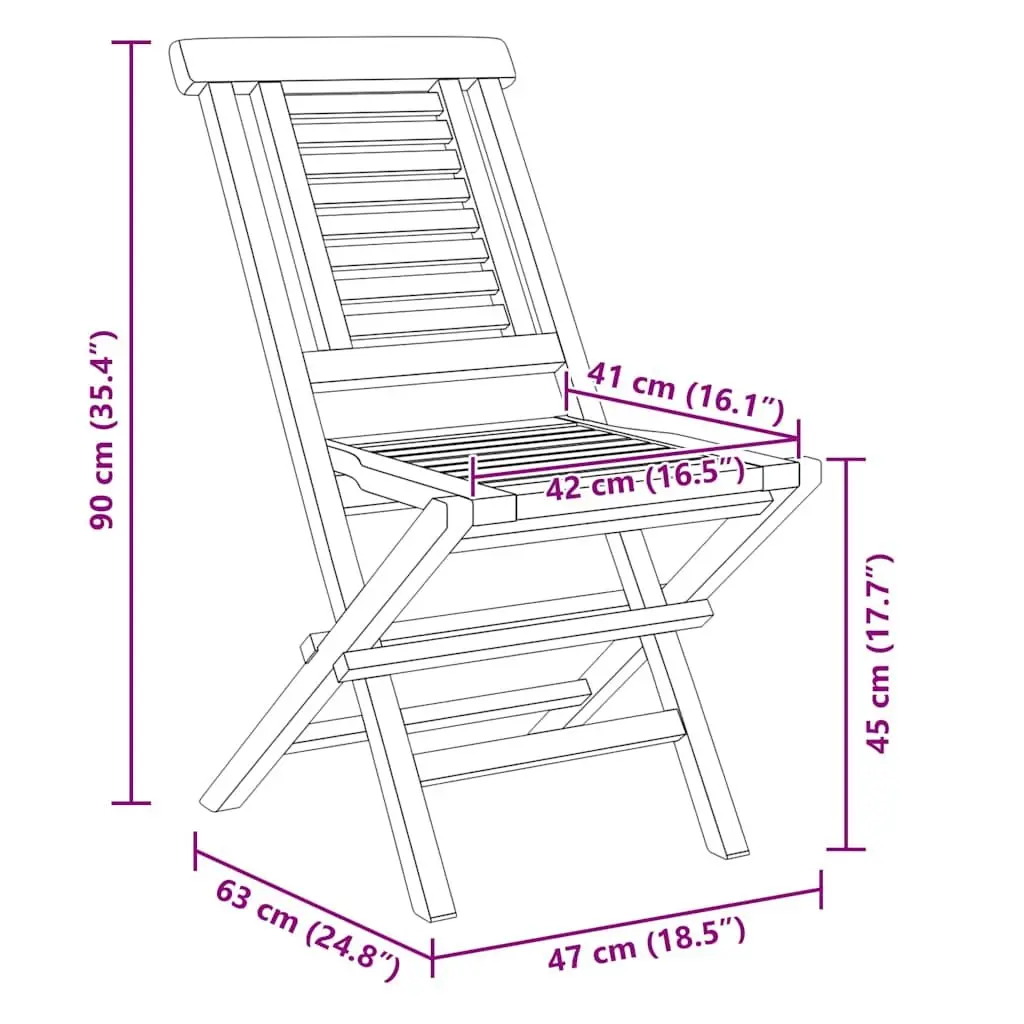 Folding Garden Chairs 2-Pack for Outdoor Use